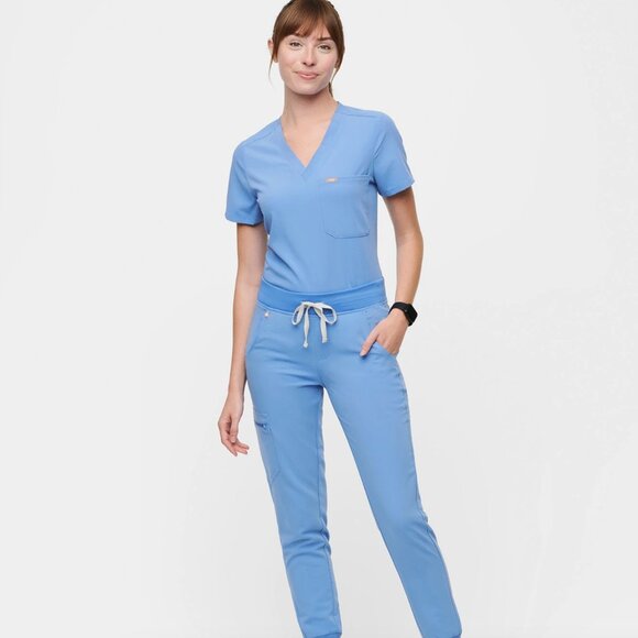 FIGS Zamora Jogger Scrub Pants in Ceil Blue size Medium Regular - Picture 2 of 12